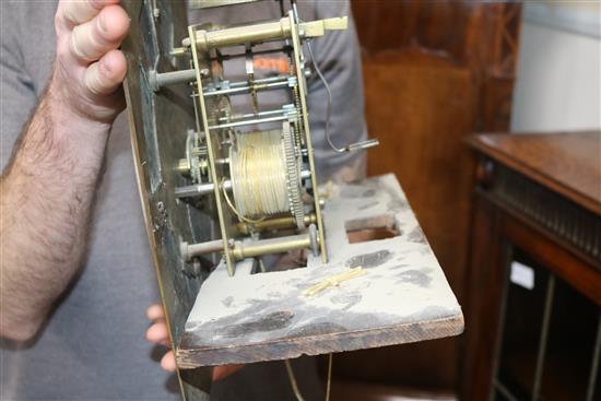 A George III inlaid oak eight day longcase clock, H.200cm